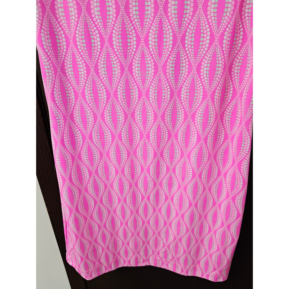 Lulu-B Pink White Geometric Dot Sleeveless Shift Dress Womens Small - Picture 4 of 9